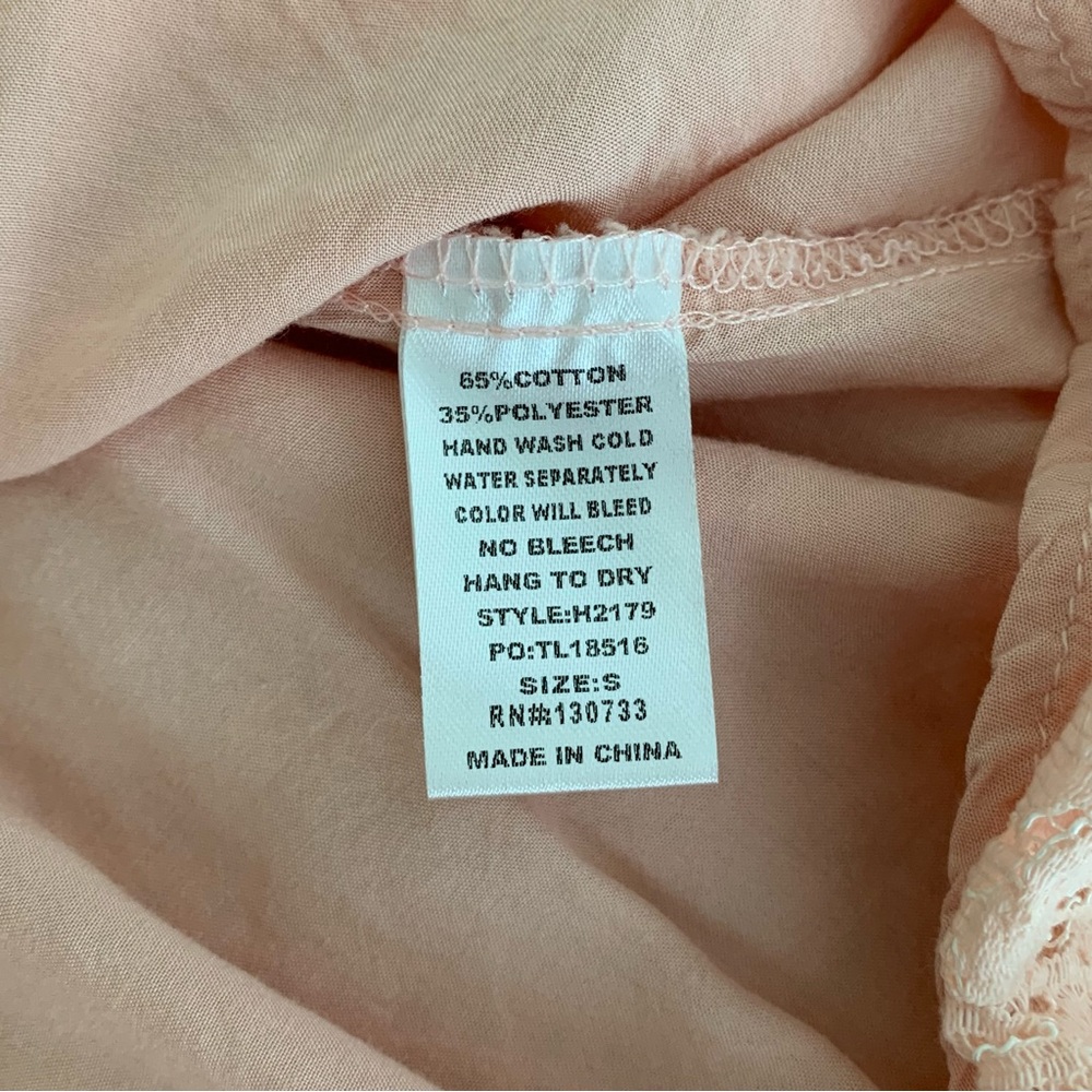 UMGEE Women’s Sleeveless Shift Dress Light Peach Delicate Rough Cut Lace Lined S - Picture 9 of 11